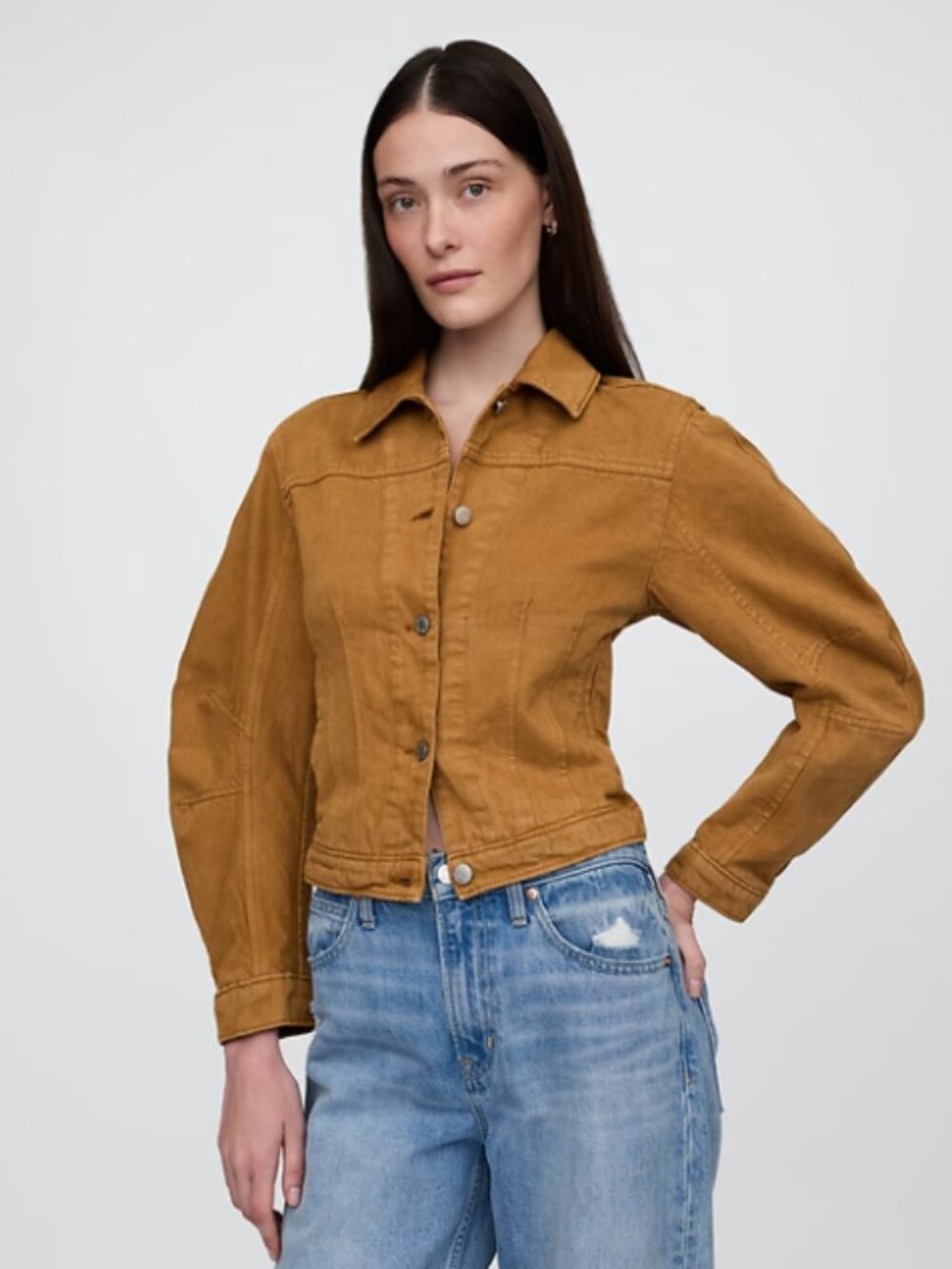 Barrel-Sleeve Crop Jacket | Gap | Women's XL